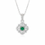 0.75 carat Round shaped Natural Emerald intertwined loops Cluster Pendant in 14k yellow gold