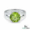 Elegant Round Peridot Ring for Women - Statement Ring for her