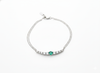 Classic Round Natural Emerald & Diamond Center Bar Bracelet
