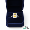 Elegant Emerald Cut Citrine Halo Ring for Women - November birthstone ring