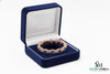 Classic Oval Blue Sapphire Bracelet with Diamond-Style Halo - Statement Jewelry