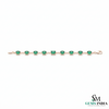 4.10 Carats Natural Emerald Oval And Diamond Bracelet - Fine Jewelry Gift