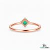 Princess Cut Natural Emerald Solitaire Ring – Minimalist Emerald Promise Ring