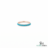Turquoise Eternity Band Ring With Round Blue Turquoise Stones – Minimalist Stackable Ring