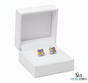 Rainbow Sapphire & Diamond Clover Stud Earrings - Fine Gemstone Jewelry