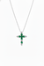 Elegant Emerald and Diamond Faith Cross Pendant for Women Symbolic Fine Jewelry Gift