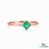 Princess Cut Natural Emerald Solitaire Ring – Minimalist Emerald Promise Ring