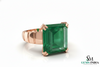 Mens Emerald Octagon Ring: Genuine Zambian Gem, Solid Gold