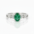 1.20 carat Oval shape Natural Emerald and Diamond Split Shank Ring in 14k Gold Gift for her