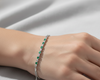 Elegant Emerald & Diamond Adjustable Tennis Bracelet