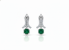 1.90 carat Natural Emerald Round Drop Earrings in 14k Gold Classic Round Green Gemstone Earrings