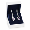 Elegant Heart-Shaped Amethyst Drop Earrings With Diamond