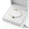 Round Emerald Clover Bracelet in 14k Gold – Dainty Minimalist Chain Bracelet