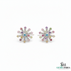 Starburst RoundMulti Stone Stud Earrings – Fine Gold Jewelry