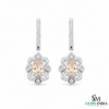 Floral Morganite Diamond Drop Earrings - Luxury Gemstone Earrings
