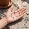 Natural Round Cut Amethyst Gemstone Link Chain Bracelet - Gemstone Jewelry Gift for Her