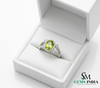 Oval Peridot Statement Ring with Diamond Detailing - Gift For Her