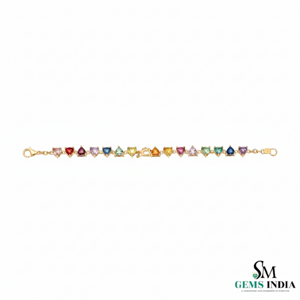 Doppelter Smaragd-Ring in offenem Design aus 14 Karat Gold – Band mit quadratisch und rund geschliffenen grünen Edelsteinen