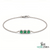 Fine Emerald Three Stone Bracelet – 14K Gold Bezel Set Trio Minimal Everyday Jewelry