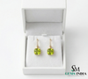 Cushion Cut Peridot Drop Earrings and Diamonds - Elegant Dangle Earrings for Women