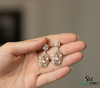 Elegant Pear Morganite Diamond Cluster Drop Earrings - Wedding guest jewelry