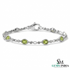 Vintage Oval Peridot & Diamond Tennis Bracelet - Elegant Fine Jewelry Gift for Women