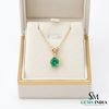 Round Cut Emerald Diamond Pendant Necklace – Minimalist Fine Jewelry