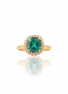 Cushion Cut Natural Emerald 2 carat Engagement Ring in 14K Gold Minimalist Fine Jewelry