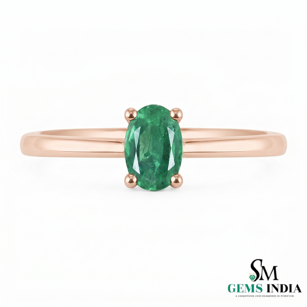 Elegant Oval Emerald Solitaire Ring – 14KMinimal Fine Jewelry