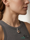 Fine Jewelry Morganite Halo Necklace with Diamond Bail