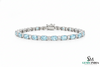 Oval Shape Aquamarine Tennis Bracelet in 14k and 18k Gold - Minimalist Gold Jewelry