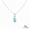Teardrop Blue Opal Pendant with Diamond Twist – Fine Gold Jewelry
