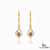 Elegant Heart-Shaped Amethyst Drop Earrings With Diamond