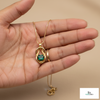 1.60 carat Timeless Heart Shape Natural Emerald interlaced teardrop design Pendant Necklace in Gold – Gift of Love