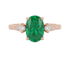 1.20 carat Oval Cut Natural Emerald and Diamond Trio Ring for Women Engagement Ring
