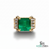 Octagon cut Emerald Ring in 14K Gold Minimalist Gold Band Ring