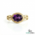 Elegant Oval Cut Amethyst Ring with Milgrain Diamond Halo