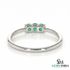 Elegant Three Emerald Ring - Dainty Minimal Silver Stacking Ring