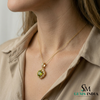Antique Inspired Peridot Floral Pendant with Diamonds - Elegant Statement Jewelry