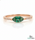 Minimalist Marquise Cut Green Emerald Ring with Diamond Accent Band – Delicate Fine Jewelry