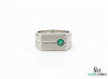 Round Natural Emerald Men's Band In 14k Gold / Men's Engagement Ring For Women And Girls / Men's Wedding Band