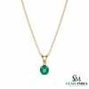 Round Cut Emerald Diamond Pendant Necklace – Minimalist Fine Jewelry