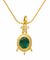 9.50 carat Royal Green Natural Emerald Necklace Diamond Accent Oval Pendant in 14k Gold