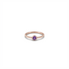 Dainty Amethyst Solitaire Ring with Beaded Band – February Birthstone Jewelry