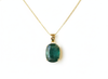 10.40 Carat Natural Emerald Pendant: 14k Gold Cushion Cut Gemstone
