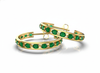 1.20 carat Classic 14k Gold Emerald Hoop Earrings Statement Hoops fine Jewelry for her