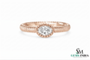 Oval Lab Diamond Milgrain Ring - Vintage Style Engagement Ring