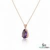 Luxury Pear Cut Amethyst Pendant with Diamond Halo in 18k gold