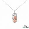 Elegant Pear-Shaped Morganite Diamond Halo Pendant – teardrop morganite pendant