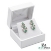 Princess Cut Emerald Heart Earrings in Gold – Romantic Jewelry